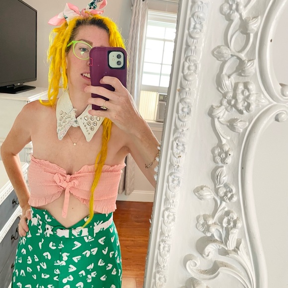 SALE VINTAGE Reconstructed Denim STUDDED Collar - Picture 4 of 5